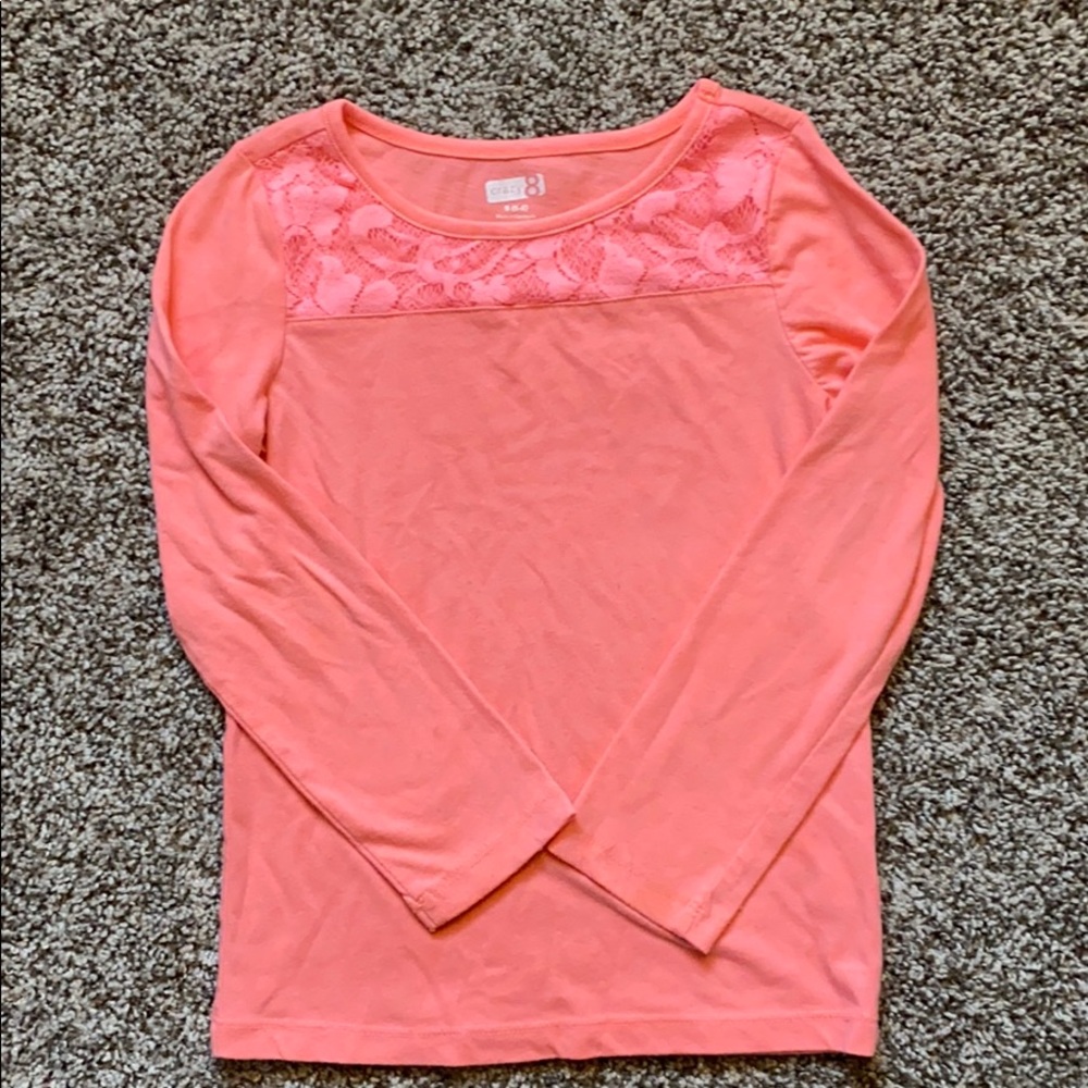 Coral lace detail top